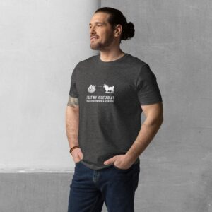 Alternative view of Carnivore / Herbivore - "I eat my vegetables..." T-shirt - Organic cotton unisex tee
